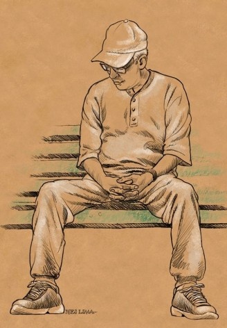 Homem de boné, Jardins do Museu da República, Rio de Janeiro