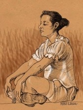 Moça meditando, Aterro do Flamengo, Rio de Janeiro