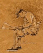 Homem de relógio, Jardins do Museu da República, Rio de Janeiro