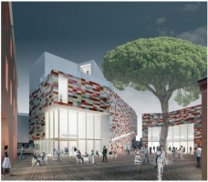 Model and renderings of the winning proposal by Sauerbruch and Hutton