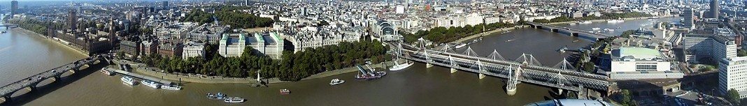 Vista panorâmica de Londres a partir da roda-gigante London Eye. Foto Victor Hugo Mori