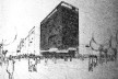 Edifício Petrobras, primeiro projeto (vencedor do concurso), Rio de Janeiro, 1967. Arquitetos Luiz Forte Netto, José Maria Gandolfi, Roberto Luis Gandolfi, José Sanchotene e Vicente de Castro<br />Desenho Forte Gandolfi 
