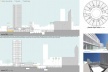 Projeto: Reordenação Urbana do Eixo Ferroviário – São Cristóvão. Corte B-B, Corte C-C e Planta tipo hotel