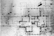 Emil Bach House, planta segundo pavimento, oeste e oeste, North Sheridan Road, Chicago, Estados Unidos, 1915. Arquiteto Frank Lloyd Wright<br />Desenho original  [Library of Congress / U.S. Government]