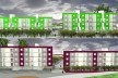 Perspectiva Fachadas – estudo cromático. Concurso Habitação para Todos. CDHU. Edifícios de 4 pavimentos - Menção honrosa.<br />Autores do projeto  [equipe premiada]
