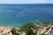 Composição de fotos tiradas da cobertura de um hotel do Porto da Barra em Salvador para mostrar o sistema de defesa colonial com os Fortes de Santa Maria e São Diogo