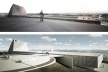 Concurso Internacional para Projeto Arquitetônico do Museu Exploratório de Ciências da Unicamp, duas vistas da praça tempo-espaço, 1º lugar. Arquitetos Reinaldo Nishimura, Daniel Corsi e Dani Hirano, 2009<br />Imagem equipe 