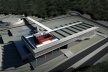 Concurso Internacional para Projeto Arquitetônico do Museu Exploratório de Ciências da Unicamp, Vista aérea do edifício, menção honrosa. Arquitetos Alessandro Muzi, Hernani Paiva e Luiz Kuller, 2009<br />Imagem equipe 