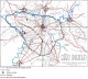 Mapa 2: A cidade na rede colonial. Desenho sobre São Paulo - Chácaras, sítios e Fazendas, ao redor do Centro (desaparecidos com o crescer da cidade) de Odilon Nogueira de Matos [Em TOLEDO, Benedito Lima de. Prestes Maia e as Origens do Uranismo Moderno em São Paulo. E]