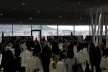 Lobby do Kursaal, local de realização da conferência, com vista para a cidade de Berna ao fundo<br />Foto Gabriela Celani 