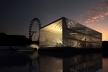 Adaptable Architecture Gallery on the Thames River Urban Competition – London 2008, vista externa noturna, menção honrosa. Arquitetos Victor Paixão, Miguel Felipe Muralha, Paula Sertório, Thiago Florez, André Mack, Bruno Castro<br />Imagem equipe 