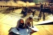 Trabalhadores durante a construção do Memorial da América Latina<br />Foto Pedro Ribeiro 