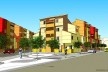 Perspectiva do ponto de vista da Avenida Mergulhão - bloco A em primeiro plano<br />Imagem dos autores do projeto 
