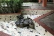 Piso em mosaico de azulejos no Edifício São Miguel<br />Foto Laura Costa, 2017 