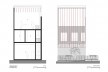 Centro Cultural Lá da Favelinha, corte AA e elevação frontal, Belo Horizonte MG, 2021. Arquitetos Fernando Maculan e Joana César Magalhães (autores) / Coletivo Levante<br />Imagem divulgação  [Coletivo Levante]