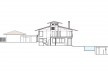 Casa na Ponta do Pulso, corte, Ubatuba SP Brasil, arquiteto Affonso Risi<br />Imagem divulgação 