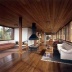Casa Helio Olga, São Paulo, 1990. Arquitetura com madeira certificada, arquiteto Marcos Acayaba. <br />Foto Nelson Kon 