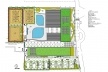 Concurso de Propostas Arquitetônicas para o futuro SESC Guarulhos, 5º lugar, implantação (planta de cobertura). Escritório Ricoy Torres Consultoria e Projetos<br />Desenho divulgação 