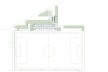 Campo de fútbol A Gandareira, planta baja gradas, Silleda, Pontevedra, España, 2018. Arquitectos Abraham Castro Neira y Carlos Alberto Pita Abad<br />Imagén divulgacíon  [Colección Abraham Castro Neira y Carlos Alberto Pita Abad]