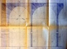 Desenho que mostra a articulação entre o arco padrão e o arco da extremidade da arcada, em que se percebem as diferenças entre ambos. Destaca-se o desenho da textura do concreto, com linhas bem marcantes para  configurar a arcada [Arquivos do Setor de Arquitetura do Ministério das Relações Exteriores]