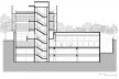 Nova sede da Confederação Nacional de Municípios – CNM, corte CC, Brasília DF, 2016. Arquitetos Luís Eduardo Loiola e Maria Cristina Motta / Mira Arquitetos<br />Desenho divulgação 