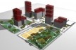Outorga onerosa do direito de construir em área de operação urbana. Marrom: potencial adicional de construção; amarelo: contrapartida<br />Imagem divulgação  [Website Secretaria Municipal de Urbanismo e Licenciamento]