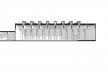 Saint Catherine’s College, corte longitudinal do refeitório, com sombras, Oxford, Inglaterra, 1959-1964, arquiteto Arne Jacobsen<br />Modelo tridimensional de Edson Mahfuz e Ana Karina Christ 