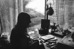 Neruda em seu escritório de Isla Negra<br />Foto Luis Poirot 