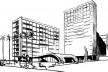 Anúncio com perspectiva do conjunto publicada no portfolio de vendas da época [Arquivo pessoal do Sr. Roberto Dias Leal]