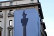 Monumento em recuperação isolado por telas com impressões, Centro Histórico de Florença<br />Foto Petterson Dantas 