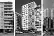 Da esquerda para a direita: gabarito dado pelo decreto de 1925; gabarito permitido para o Flamengo pelo decreto nº 6.000; edificações de acordo com planta de zoneamento de Copacabana; edifício Apolo XI, símbolo da era Lacerda<br />Fotos Beto Felício, 2004 
