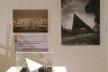 Aspecto de la exposición, con las fotografías y maqueta de la Capilla de Nuestra Señora de la Soledad "El Altillo" (Delegación Coyoacán, México DF, 1955) de los arquitectos Enrique de la Mora, Fernando López Carmona y Félix Candela<br />Fotografía divulgación 