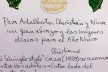 Cartão de Christiane Crasemann Collins para Adalberto da Silva Retto Júnior, verso, dezembro de 2009<br />Foto divulgação 