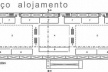 Terraço do Alojamento. Legenda: 1. Acesso exclusivo Alojamento; 2. Acesso Alojamentos; 3. Lavanderia; 4. Refeitório; 5. Praça; 6. Cozinha; 7. Estar / TV; 8. Sala de Estudos.<br />Imagem dos autores do projeto 