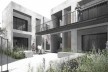 Vila Amélia, perspectiva do pátio, Sertãozinho SP, 2015-2017. Arquitetos Fernando O’Leary, Pedro Domingues e Pedro Faria<br />Imagem divulgação  [Vaga Arquitetura]