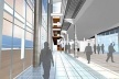 Vista interna do foyer<br />Imagem da equipe premiada 