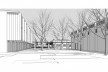 Saint Catherine’s College, vista geral em direção ao quad, sem cerca viva, Oxford, Inglaterra, 1959-1964, arquiteto Arne Jacobsen<br />Modelo tridimensional de Edson Mahfuz e Ana Karina Christ 