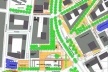 Proposta para os espaços públicos para a área foco<br />Autores do projeto 