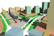 Volumetria proposta para a área foco<br />Autores do projeto 