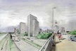 Proposta de supressão de uma faixa de automóveis na ponte Bernardo Goldfarb e conseqüente alargamento da calçada<br />Autores do projeto 