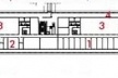 Planta do Pavimento Intemediário / 1º Mezanino. 1. Escritórios Companhias Aéreas; 2. Escritórios Infraero; 3. Vazio; 4. Circulação desembarque; 5. COA/COE<br />Imagem do autor do projeto 
