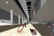 Perspectiva saguão - interligação entre as salas de espetáculo<br />Imagem do autor do projeto 