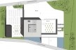 Implantação: 1. Edifício Administrativo: Prefeitura / Câmara Municipal / Biblioteca; 2. Fórum Municipal; 3. Teatro Municipal; 4. Praças descobertas; 5. Estacionamento; 6. Acesso Estacionamento; 7. Acesso Pedestres; 8. Esplanada de acesso;9.Acesso Helipont<br />Imagem dos autores do projeto 