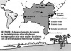 Mapa de roteiros turísticos do Estado da Bahia. Elaborado pelo órgão oficial de turismo, a Bahiatursa, propõe sua “nova geografia” mesclando denominações tradicionais (“Baía de Todos os Santos”) e inventando outras (“Caminhos do Oeste”).  [Bahiatursa / 2002. Adaptação: Maria da Glória Lanci da Silva]