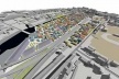Vista geral a partir do norte. Os edifícios maiores em primeiro plano correspondem a equipamentos para inserção cultural dos turcos e outras minorias étnicas de Berlim<br />Autores do projeto 