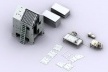 House for New Orleans, projetada como protótipo em 2006. Lawrence Sass e MIT. Diagrama eletrônico do sistema construtivo<br />2008 Lawrence Sass 