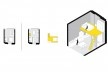 Reabilitação de edifício para habitação popular, tipologia de unidade habitacional com sugestão de layout sem mezanino. Debora Portugheis, Gabriela Xavier, Gustavo Ramos e Mariana Souto, FAU USP<br />3º lugar 