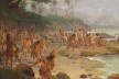 A chegada ao Brasil, detalhe, pintura Oscar Pereira da Silva (1865-1959)<br />Imagem divulgação  [Wikimedia Commons]
