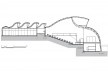 Sarah Brasília Lago Norte, prédio centro de pesquisa, corte transversal, Brasília DF<br />Divulgação  [LIMA, João Filgueiras (Lelé). "Arquitetura - uma experiência na área da saúde"]