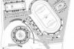 1.GJA – Ginásio; 2.ICM – Estádio; 3.CPT – Conjunto Aquático; 4.GMP – Ginásio Poliesportivo; 5.Esplanada Elevada – comércio e acessos; 6.Atividades esportiva; 7.Museu do esporte.<br />Imagem dos autores do projeto 
